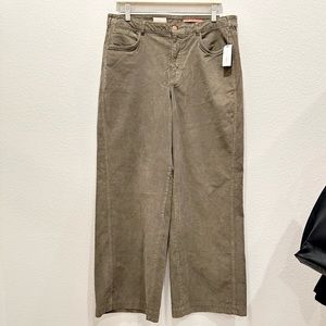 NWT! Anthropologie PILCRO Moss Green Corduroy Wide Leg Pants!